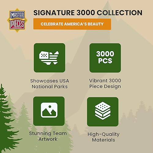 Miniatura 4 de MasterPieces Rompecabezas de 3000 piezas para adultos, familia o jóvenes  Parques Nacionales de Estados Unidos  Defecto del fabricante  32 x 45