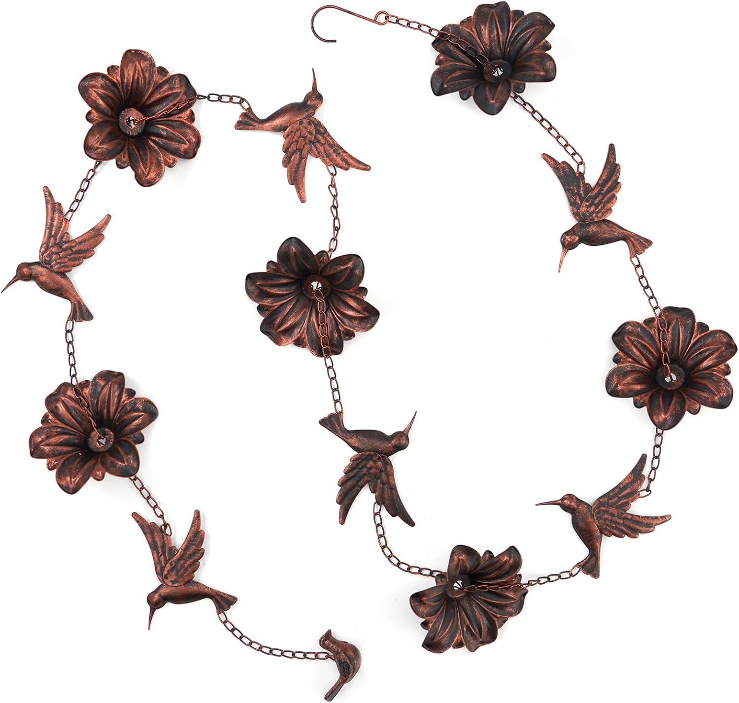 8.5FT Hummingbird Rain Chain,Rain Chains for Outside,Rainwater Catcher Chains, Outdoor Garden Yard Decor