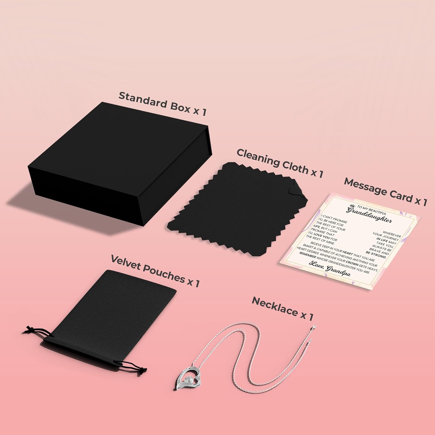 Granddaughter Necklace From Grandpa to Grandaughter Gift For Her Jewelry Present On Birthday, Mother's Day, Valentine's Day Or Wedding Day - Image 4