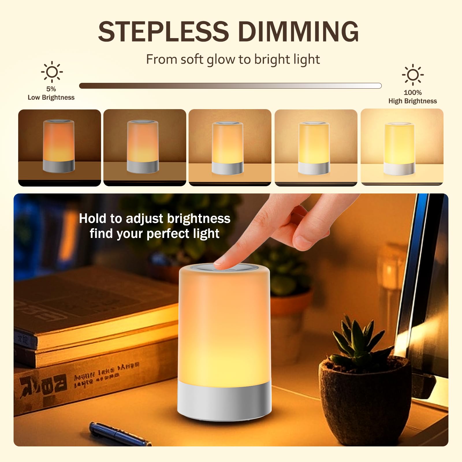 G Keni Luce notturna per bambini e bambini, lampada notturna portatile a LED touch per bambini e adulti, per l'allattamento al seno, aiuto per il sonno, lampada per allattamento ricaricabile USB, luce