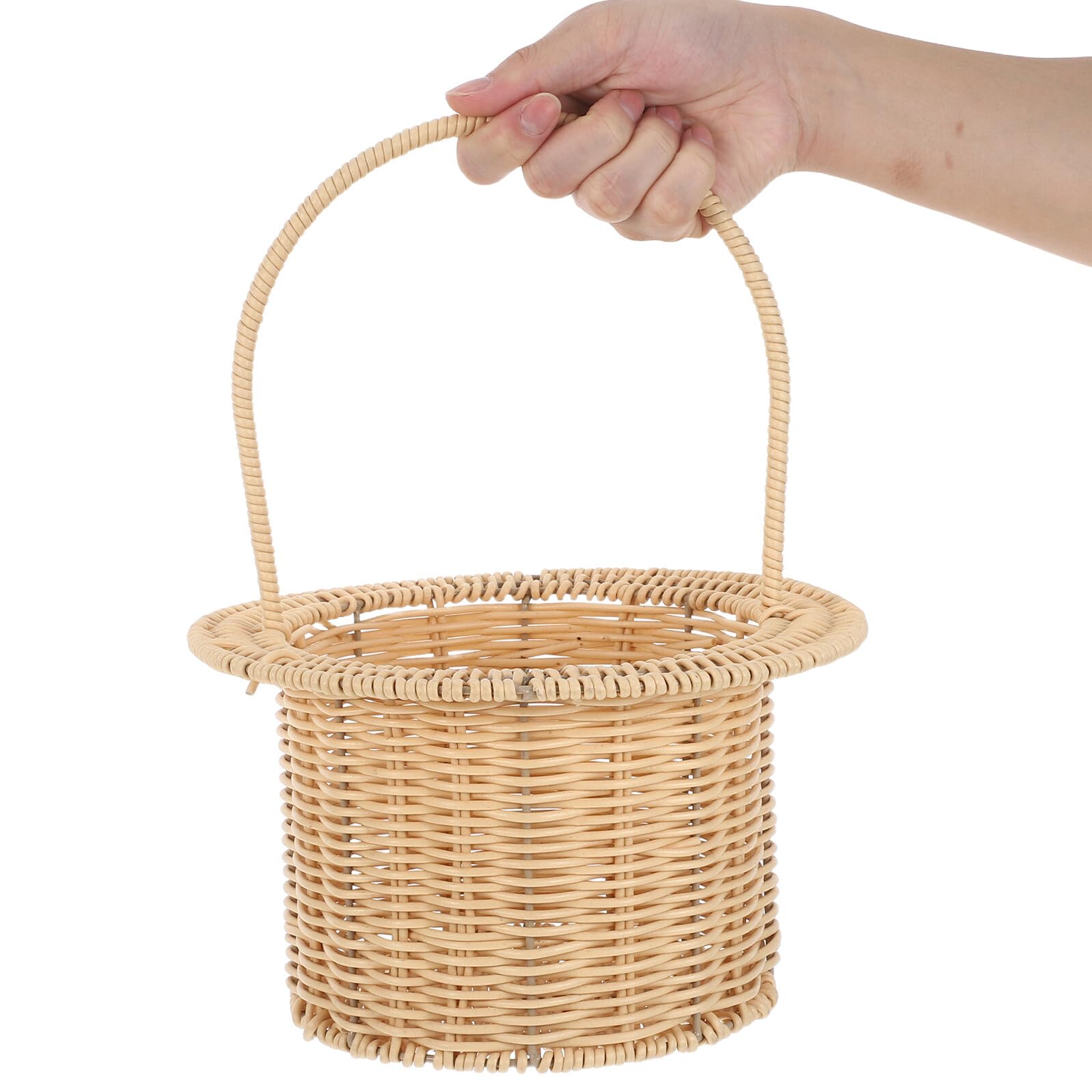 Cabilock Panier Tressé Rotin Synthétique avec Anse Panier de Mariage pour Demoiselle Honneur pour Pique- et Fête Extérieure