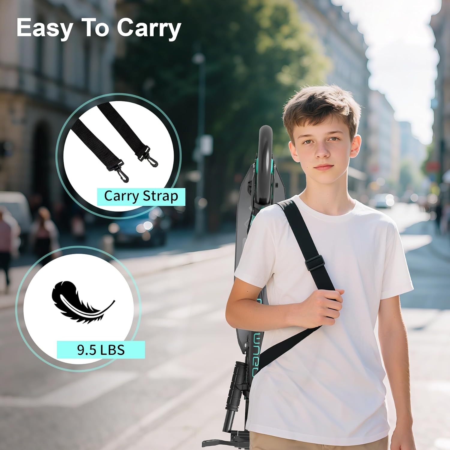 Kick Scooter with Dual Brakes for Kids Age 8+, Teens, Adults, Dual Suspension Foldable Lightweight Scooter with 8 Inch Big Wheels, Max Load 240 LBS Wide Deck - Image 6