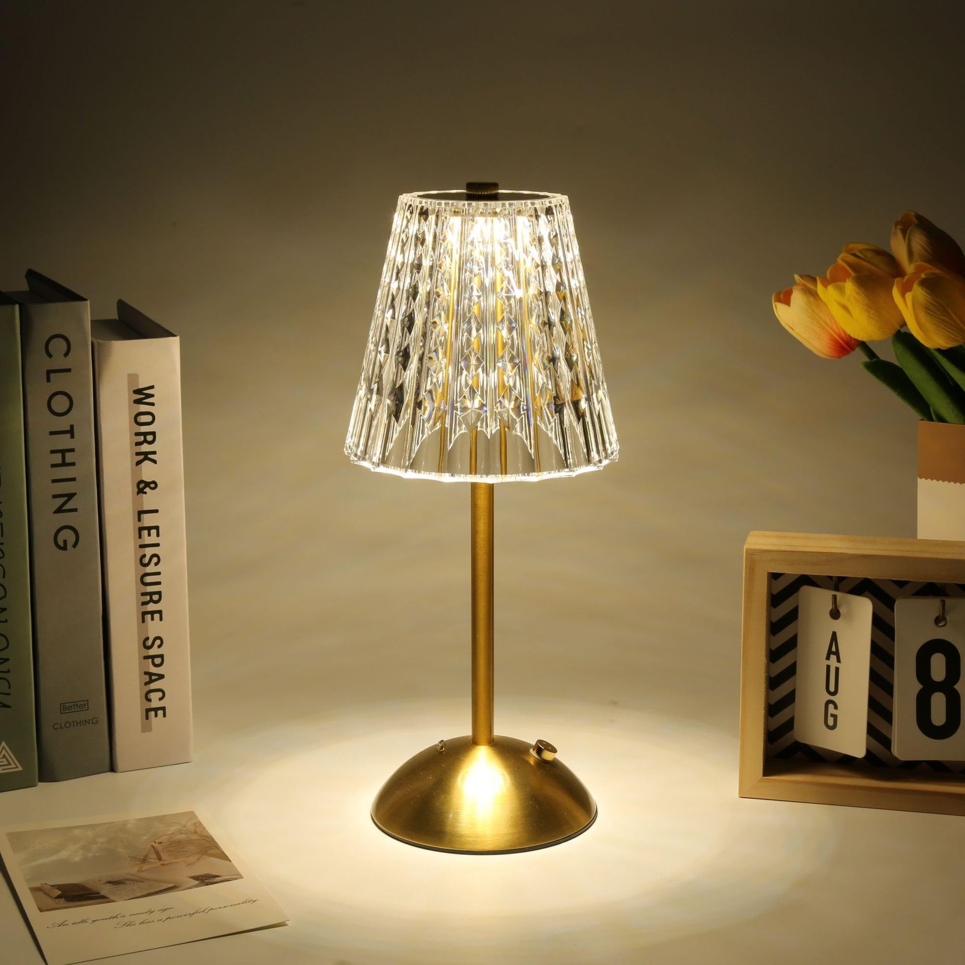 BEMMY Luminária de Mesa, Luminária Abajur Mesa Led Dimerizável Sem Fio Recarregável,