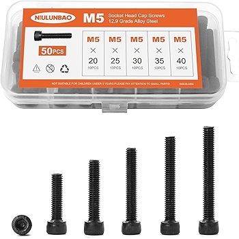 NIULUNBAO Hex Socket Head Cap Screws Assortment Kit - 12.9 Grade Alloy Steel, Black Oxide Finish