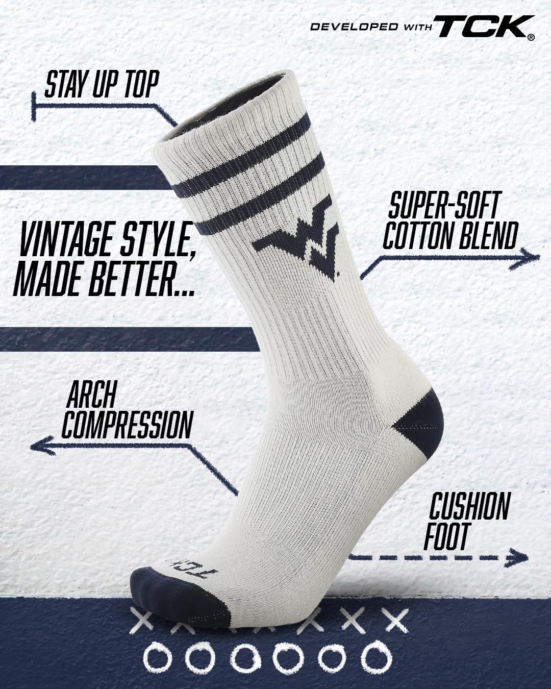 Vintage NCAA College Socks For Men and Women, Classic Soft Cotton Sock