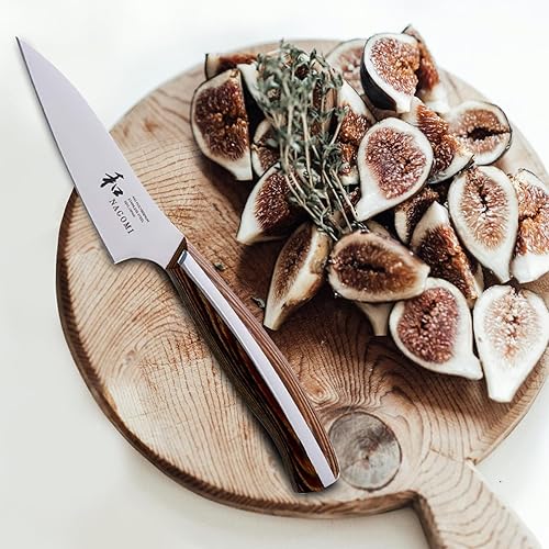 Miniatura 2 de NAGOMI Cuchillo de pelar de 3.5 pulgadas, fabricado en Seki, Japón, hoja en 440A y cómodo mango de madera de Pakkawood - Cuchillo de cocina japonés