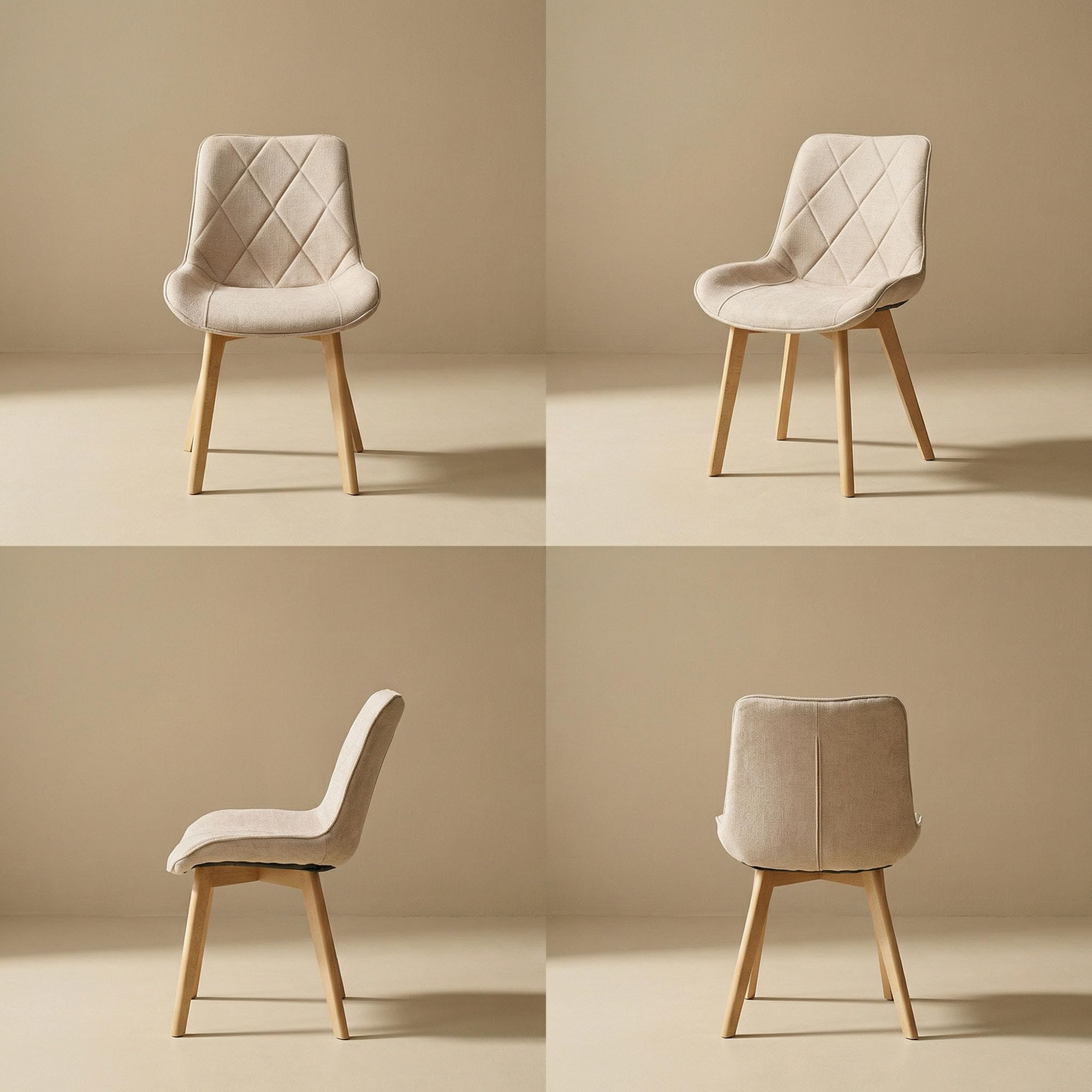 Chaises de Salle à Manger, Khaki, 4 Pièces