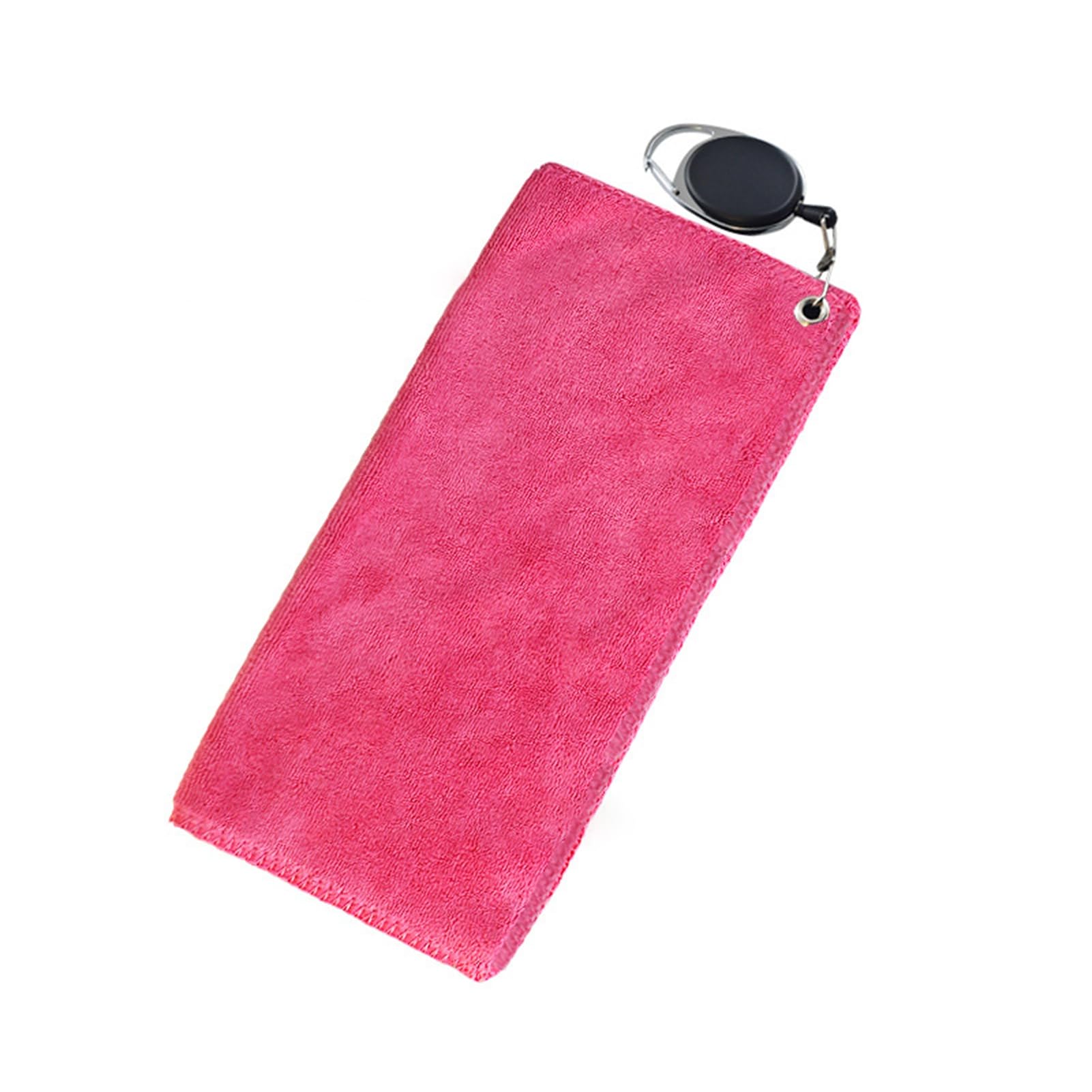 Pofluany Men's Pink Golf Towel With Retractable Hook Carabiner Golf Towel Golf Towel With Carabiner Cotton Towel For Golf Carts Or Clubs Club Ball Cleaning Towel Golfing Gear For Wo