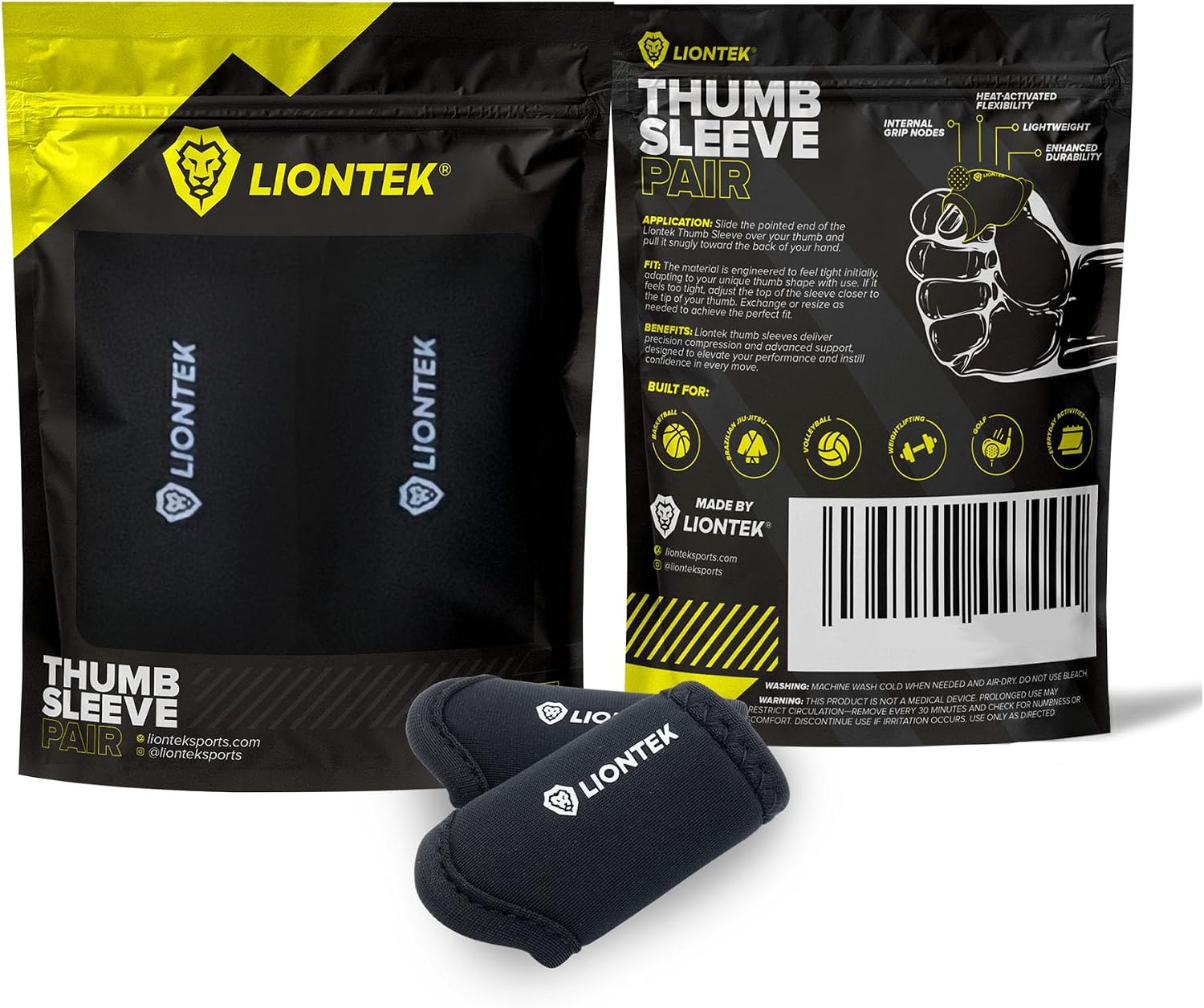 LIONTEK Thumb Sleeves Pair for Training, Weightlifting, BJJ, Golf, Basketball, & Everyday Activities | Compression Thumb Sleeve with Anti-Slip Grips for Protection, Blister Prevention, & Relief image 5