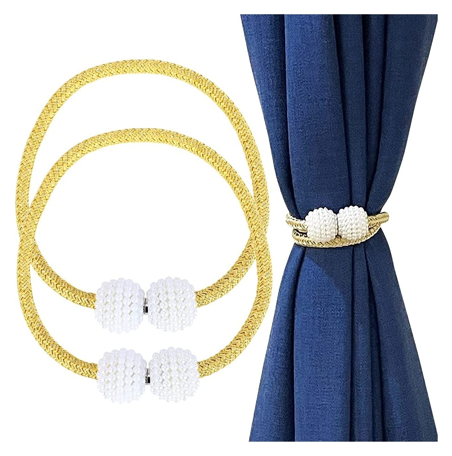 Embrasses magnétiques pour rideaux de salon, lot de 2 parfaits pour illuminer une chambre