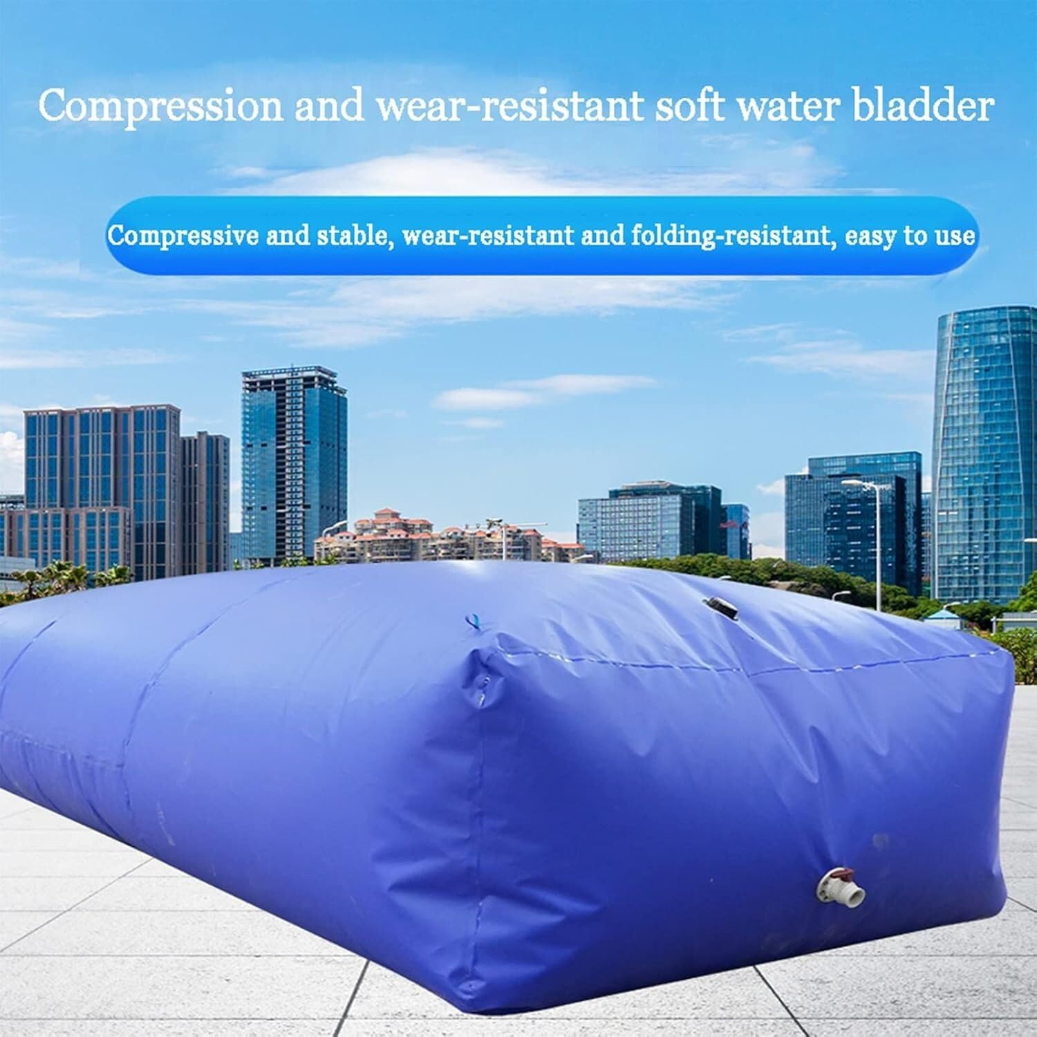 Bolsa/contenedor de Almacenamiento de Agua, Tanque de Agua Plegable para Jardines y Granjas al Aire Libre, Suministro de Agua de Emergencia 1 * 0,6 * 0,35 Metros