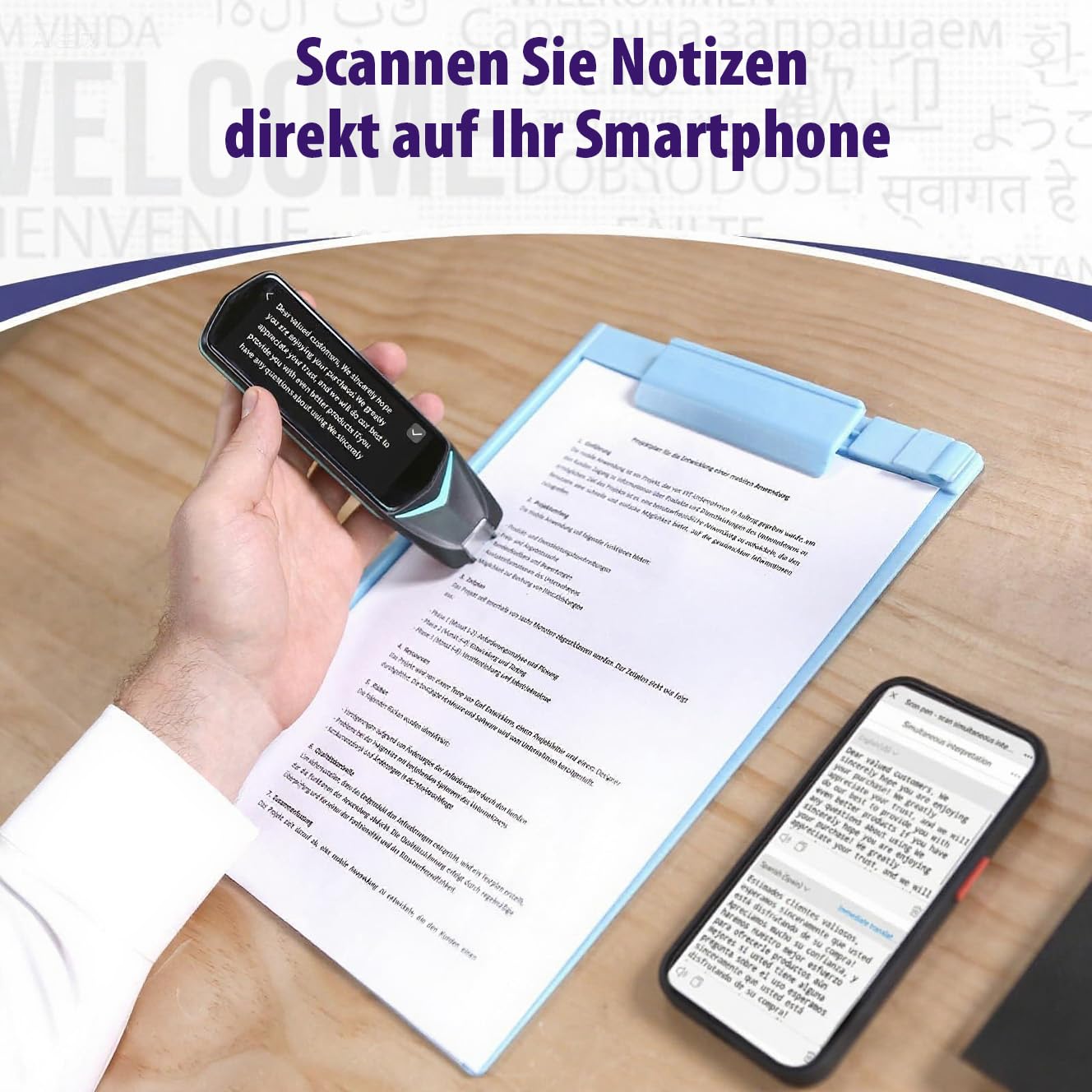NEWYES Übersetzungs Stift Scannen,Übersetzer mit Sprachausgabe,Scannerstift zur Dateneingabe,OCR Lesestift mit Text to Speech,Foto Übersetzer,112 Sprachen