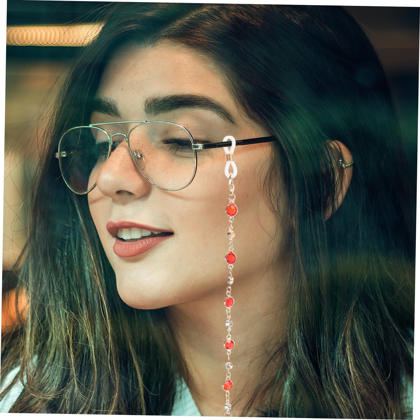 16piezas Cadena De Gafas Beaded Collar De Gafas y Elegante Antideslizante Lectura Accesorio Multifuncional Para Mujeres