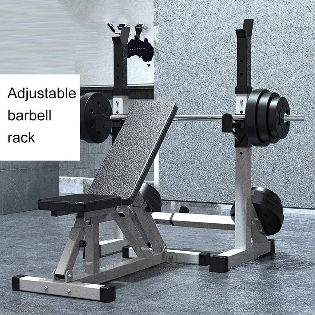 Adjustable Squat Rack Weight Lifting Bench Press Free-Weight Racks Squat Rack Stand - Portable Barbell Rack, Adjustable Bench Press Rack- Multi-Home Gym Multi-Function Dip Stand, Strength Trainin