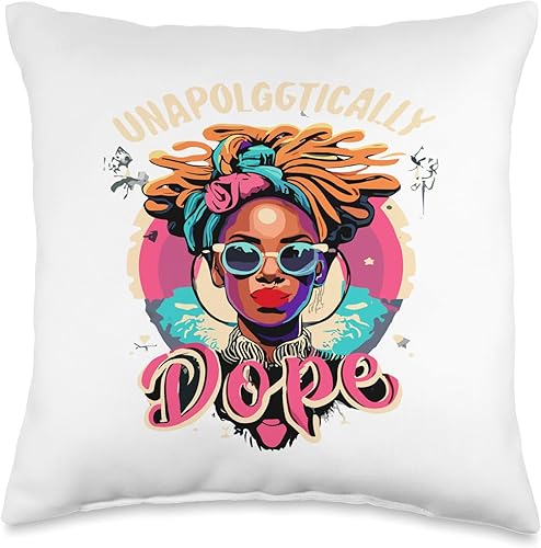 Unapologetically Dope African American Black History Month Throw Pillow, 16x16, Multicolor