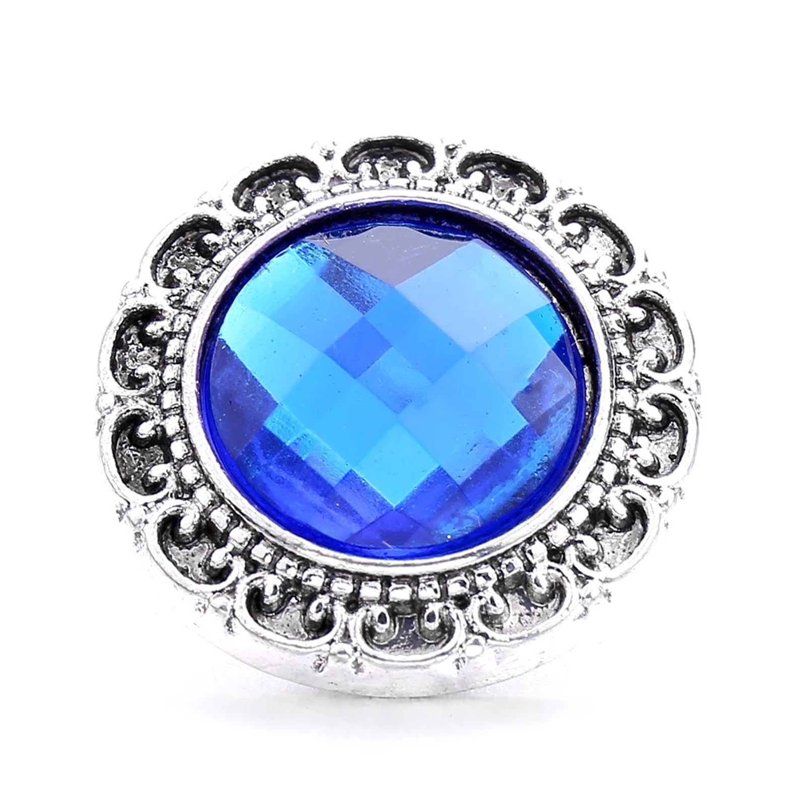 Bottoni automatici in metallo, bottoni per jeans, Bottoni 5 pz/lotto Scatta Gioielli Blu Strass Fiore 18mm a pressione in metallo Fit Metallo Snap Bracciale Collana regalo(KB190 DBL)