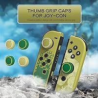 Vista 2 de Tapas de botón de interruptor, tapas de agarre de pulgar OLED para interruptor, tapas de palanca de mando para Switch lite - Amarillo y verde