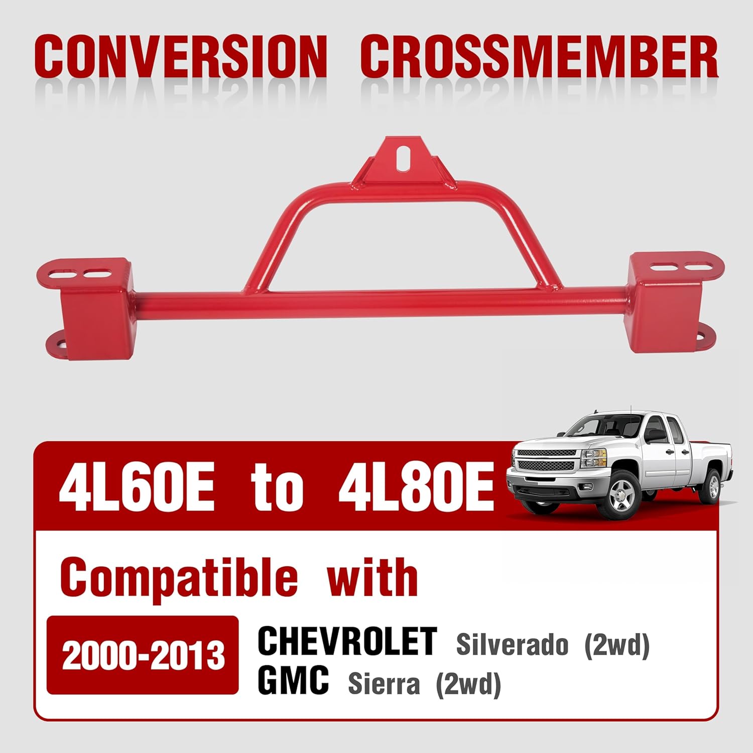 ECOTRIC Transmission Crossmember 4L60E to 4L80E Compatible With 2000-2013 Chevrolet Silverado GMC Sierra