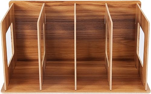 Miniatura 3 de ASkinds Estantería de escritorio de madera, estante de almacenamiento de libros para estudiantes, estante de DVD, organizador de mesa multifuncional