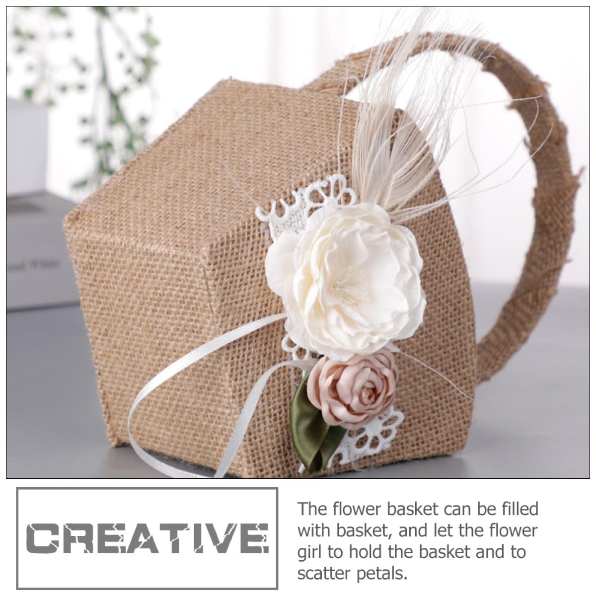 1Satz Hochzeitsblumenkorb und Ringkissen Set für Blumenmädchen Dekorative Ringkissen und Blumenkörbe aus Hochwertigem Material Romantische Hochzeit Dekoration für Trauung und Verlobung