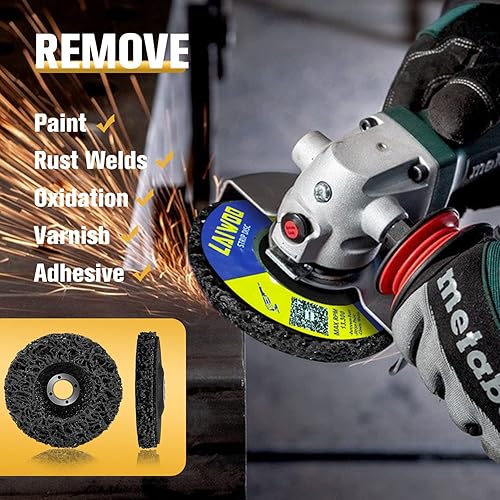 Miniatura 6 de Paquete de 10 ruedas de disco para amoladoras angulares, disco de extracción de pintura, rueda abrasiva de polietileno para soldaduras de óxido de