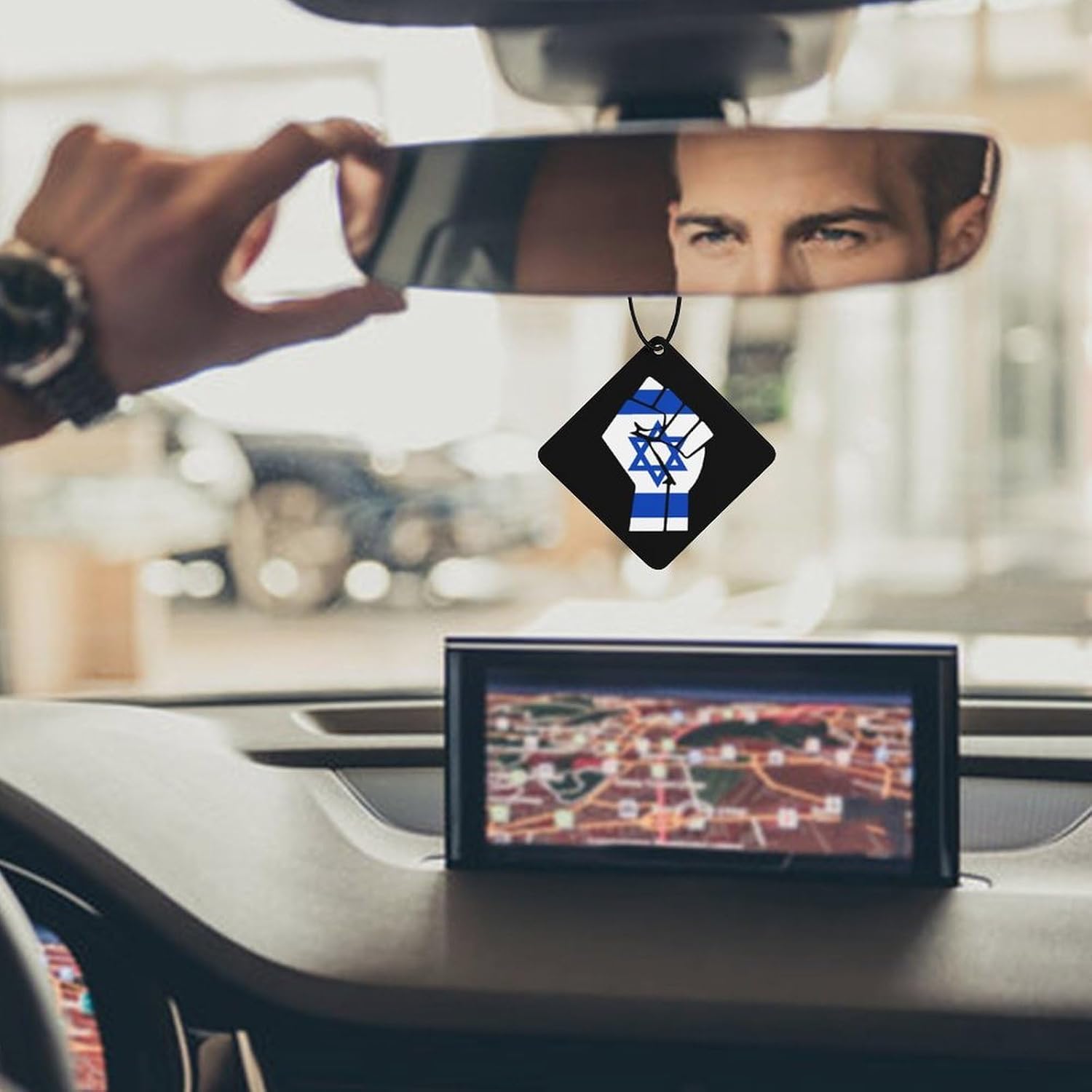 Israe Flag Resist Car Air Freshener Hanging Car Scent Cards Decor Interior Accessories