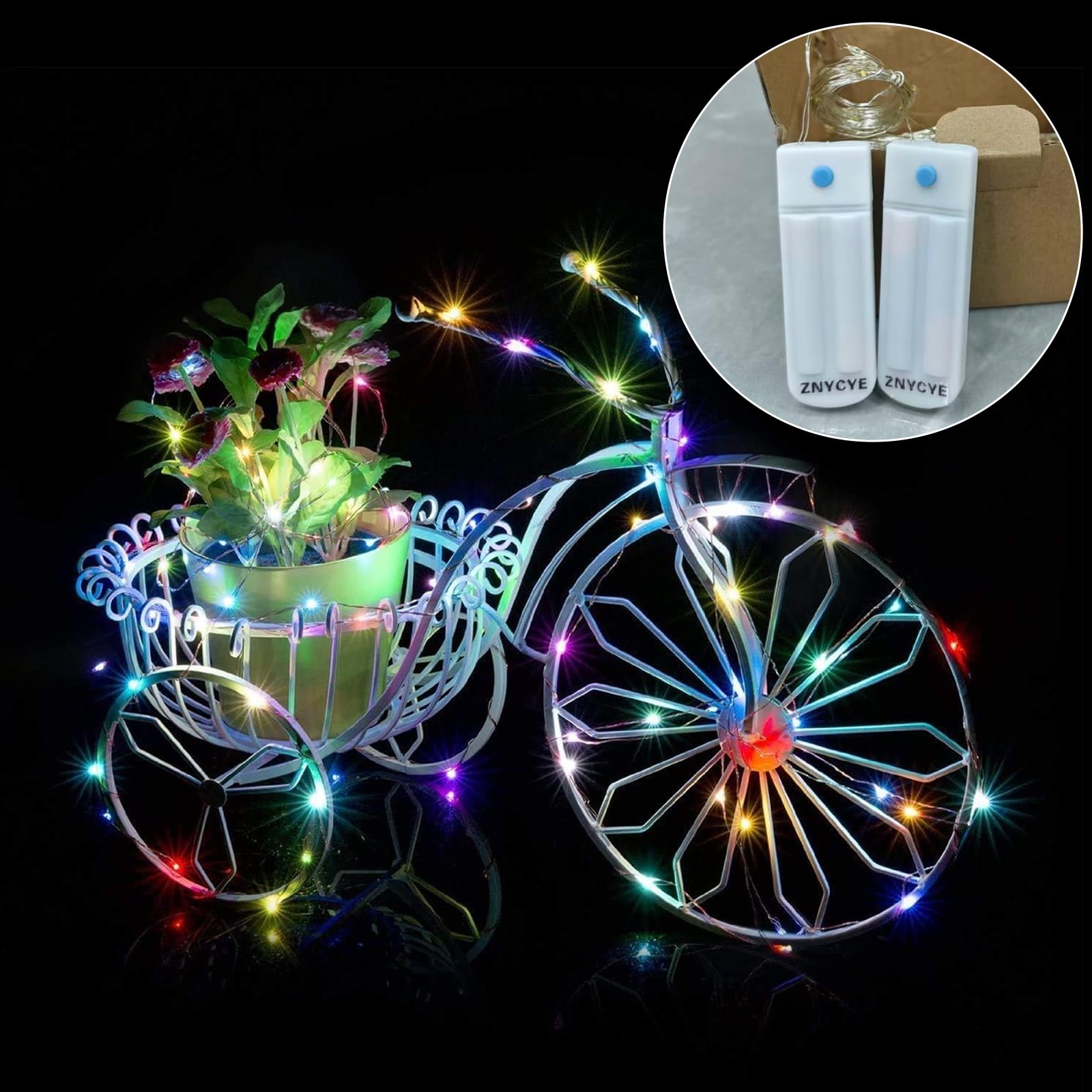 10 Stück 3 m 30 LED-Lichterketten für Einmachglas, 7 Modi mit Timer, wasserdichte Lichterkette, verbesserte Batterie (im Lieferumfang enthalten, Einmachglas, Weihnachtsdekoration (mehrfarbig)