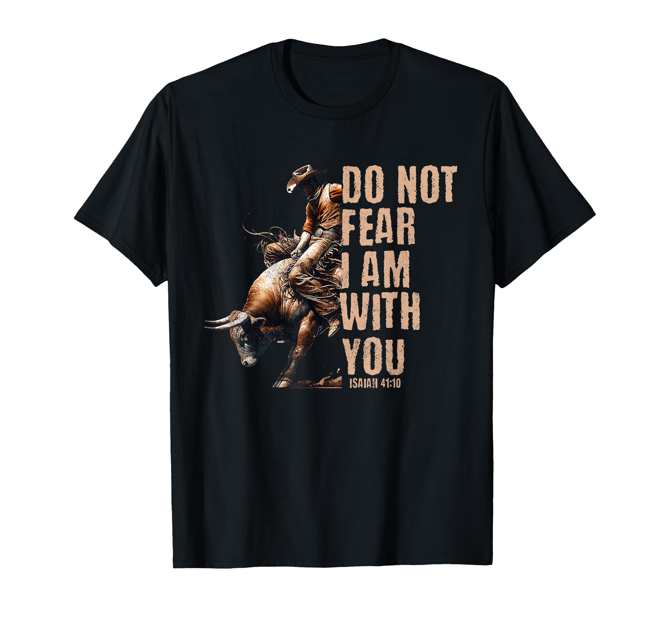 Christian Cowboy Bull Rider Western Rodeo Bible Verse T-Shirt