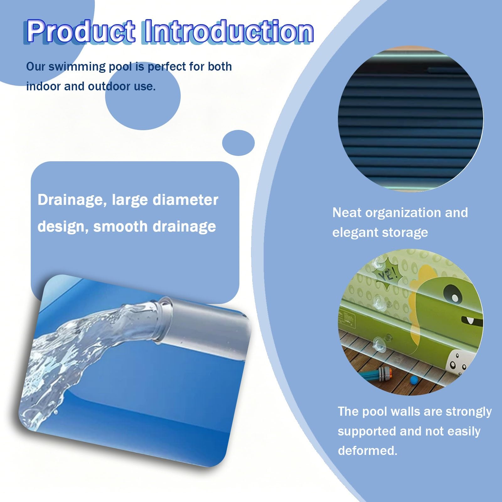 Piscina Hinchable Piscina Hinchable De 150-460 Cm para Uso Doméstico Piscina Infantil Grande Y Portátil para Exteriores, De Material Grueso, Ideal para Fiestas Acuáticas De Verano En El