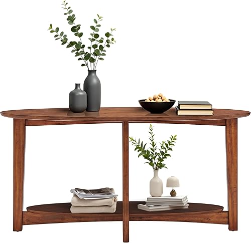 Monterey - Mesa de madera moderna de mediados de siglo de 60 pulgadas de largo, color castaño cálido