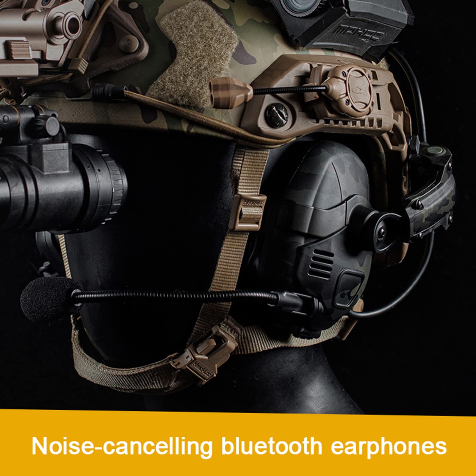 Taktyczny zestaw słuchawkowy Bluetooth z redukcją szumów, Ops Core Arc, kask polowanie, redukcja szumów, słuchawki do szybkiego kasku, adapter, szumy, szary