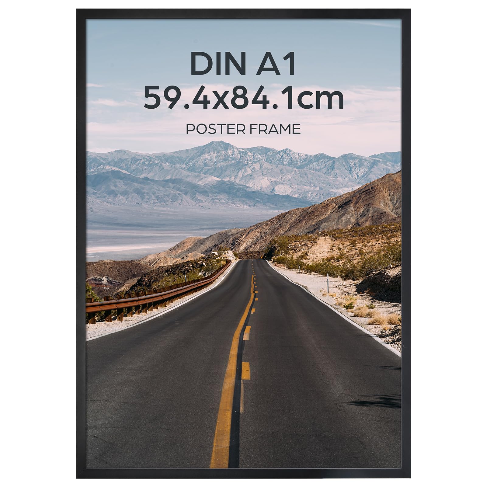 Giftgarden A1 Picture Frame Black, Aluminium A1 Poster Frame Wall-Mounted Horizontal or Vertical — image 1