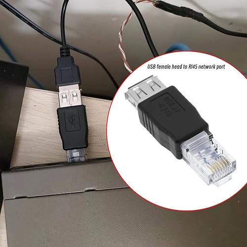 Miniatura 2 de Paquete de 4 adaptadores Ethernet a USB - USB 2.0 hembra a conector Ethernet RJ45 - Negro