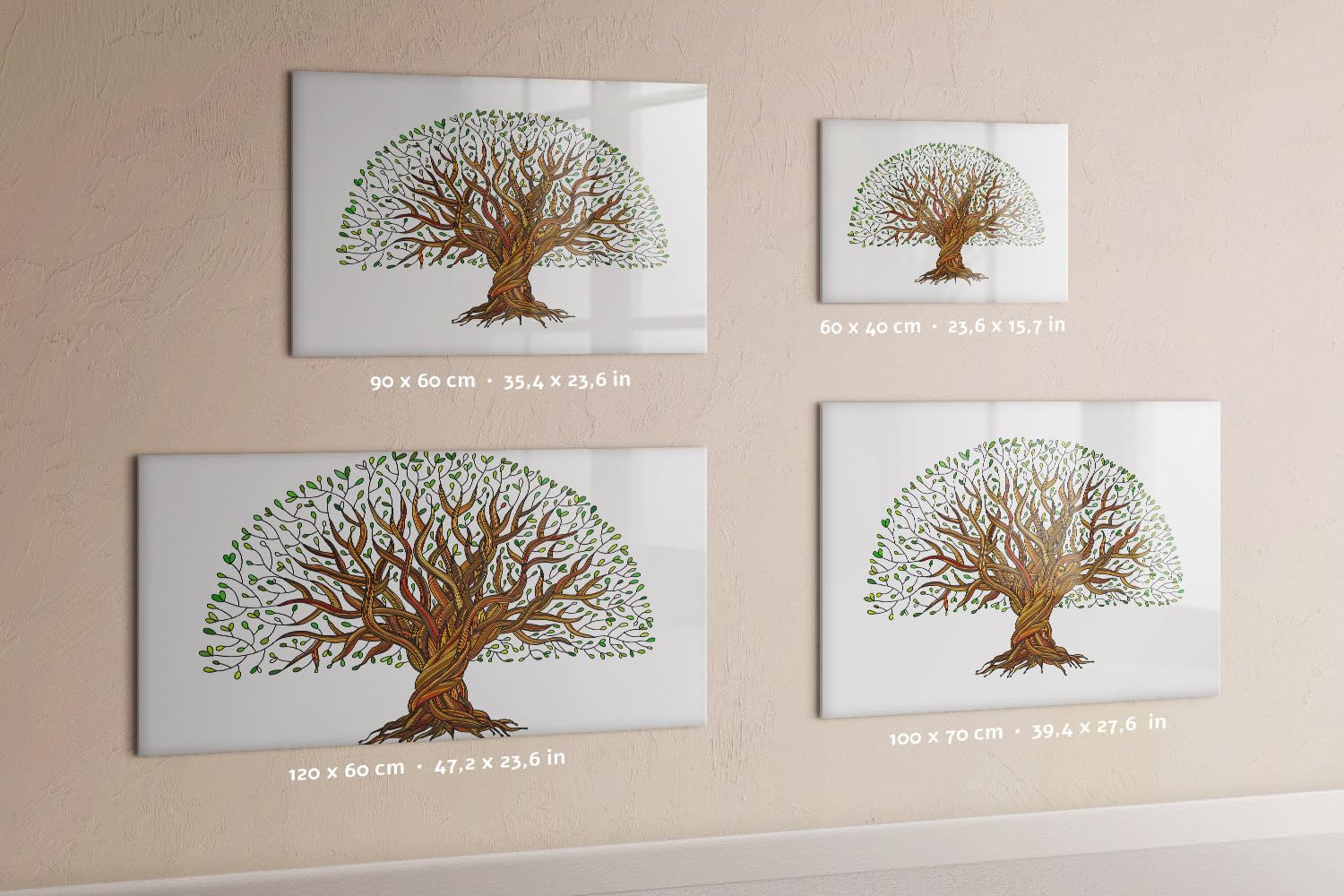 Lavagna memo magnetica 90x60 cm | Radici degli alberi