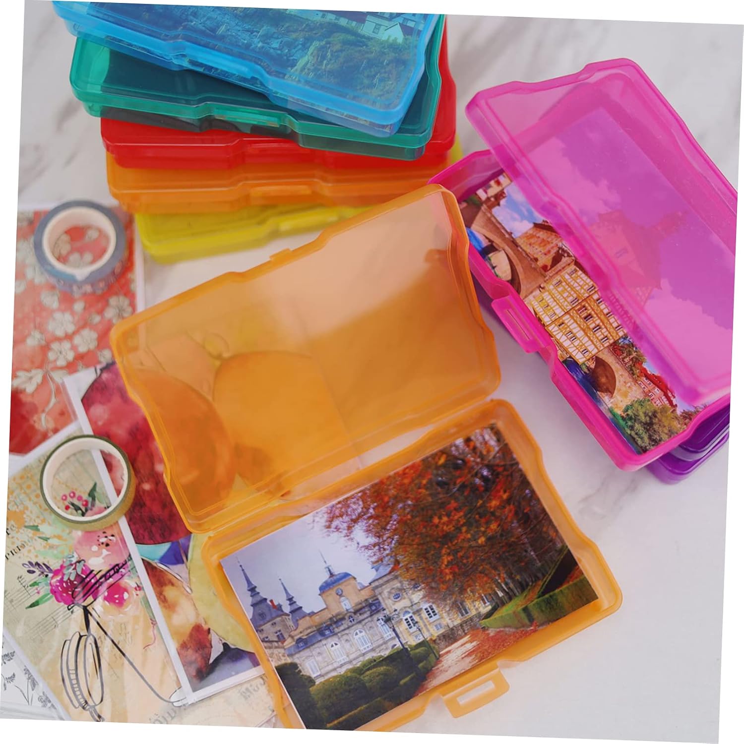 DOITOOL 1Set Multi Functional Greeting Card Organizer and Photo Storage Box Cell Case for Easy Classification Durable and Portable Design for Photos and Cards
