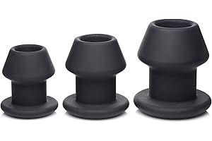 MASTER SERIES Tapered 3 Piece Gape-Grommets Hollow Premium Silicone Anal Dilator Set