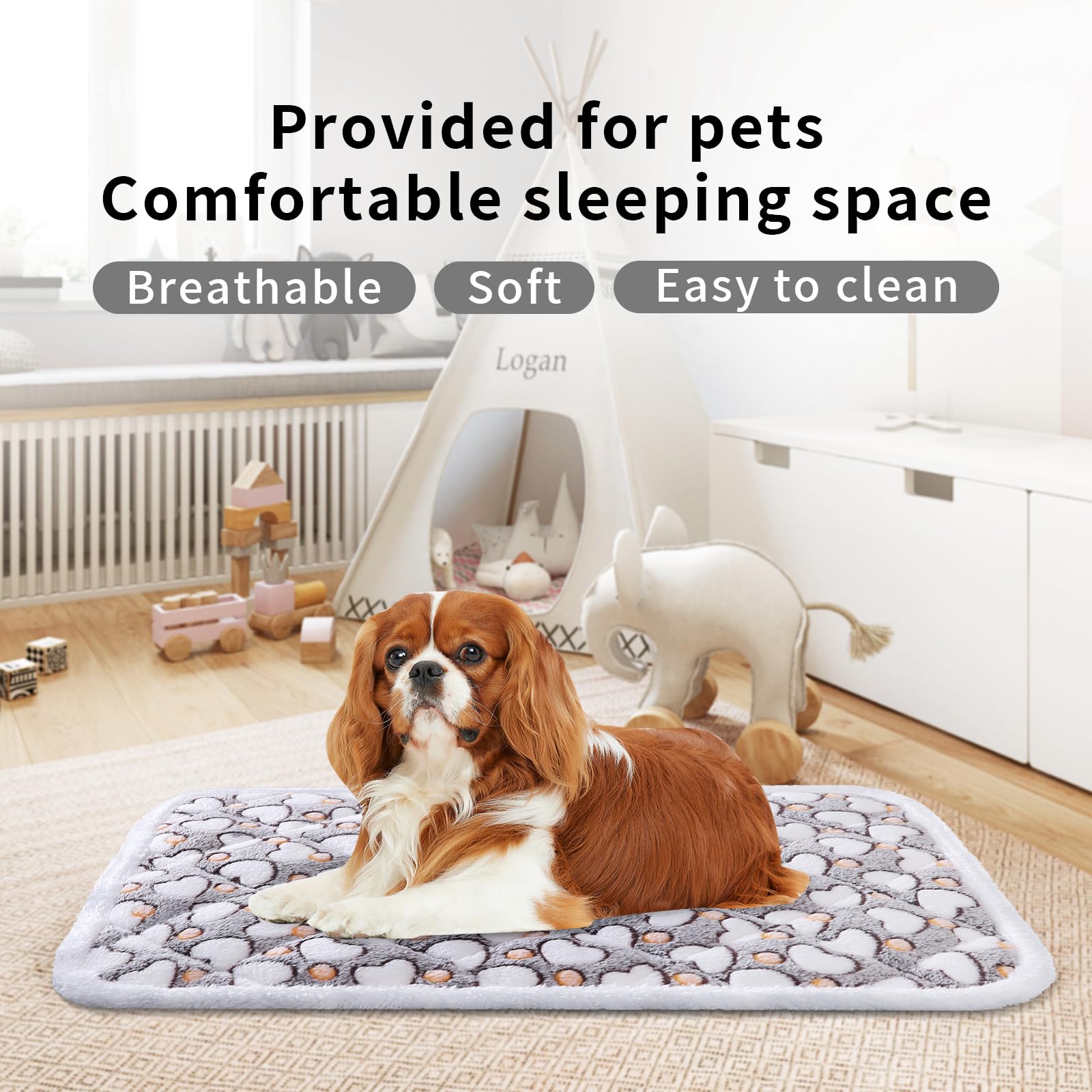 Amazon.co.jp: Dekeyoo 犬用クレートマット、ソフトリバーシブル犬用