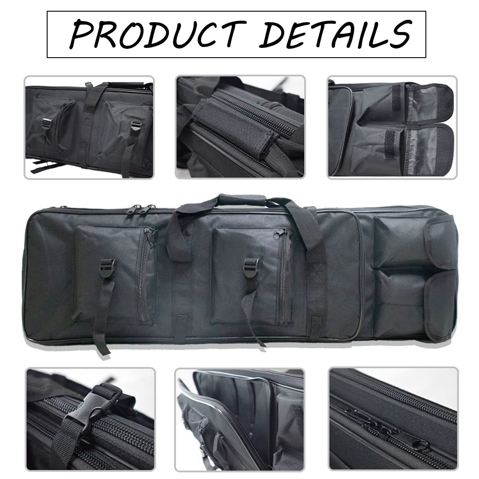 Tactical Double Gun Case,wyściełany karabin Plecak do przechowywania zintegrowanych pistoletów i magazynów (3 rozmiary),Kolor:czarny,zielony,żółty,cp,Green-85CM
