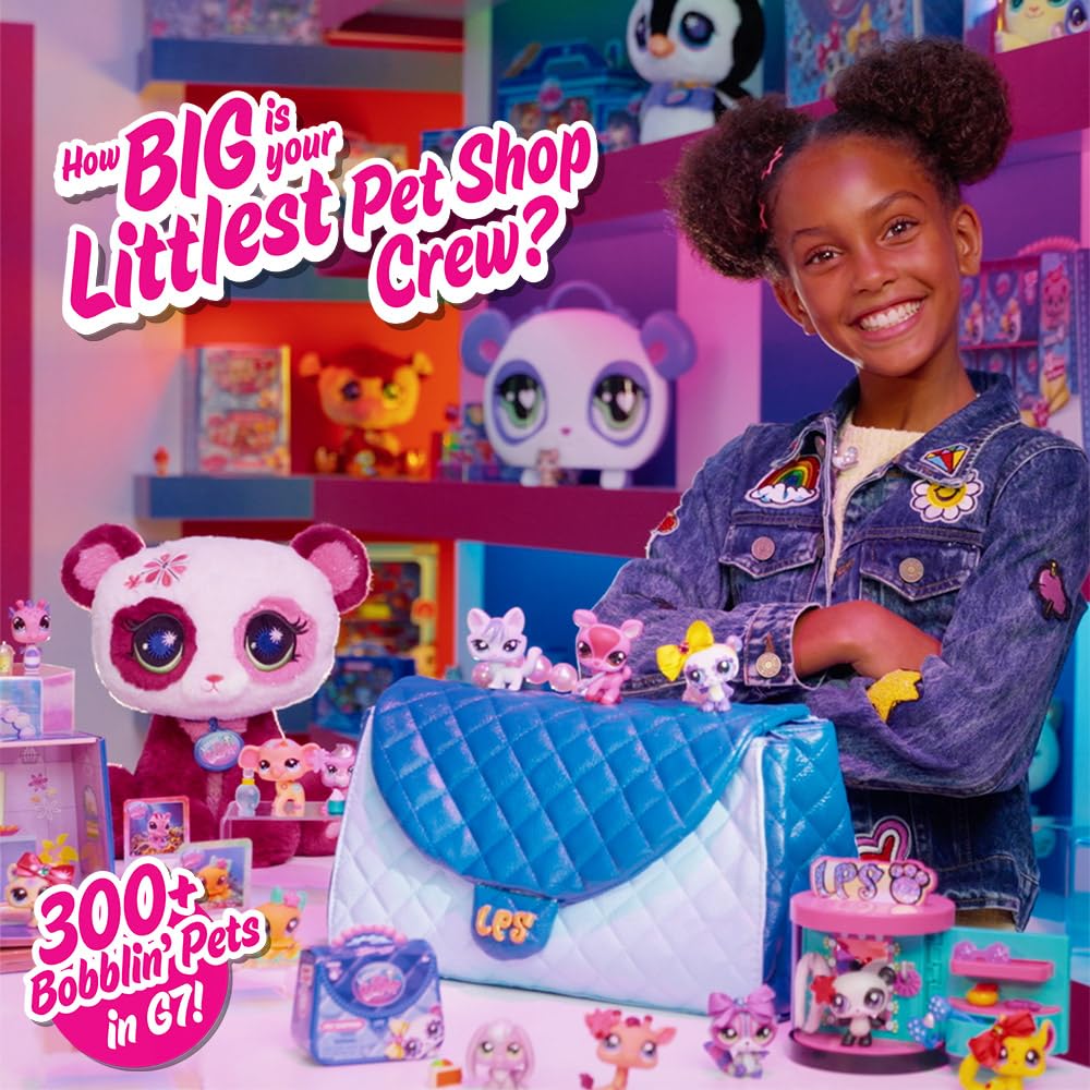 Littlest Pet Shop Spin & Style Boutique - Serie 4 - Gen 7 Auténtica Figura de Juguete LPS Bobble Head, Animal de Juguete Coleccionable, a Partir de 4 años