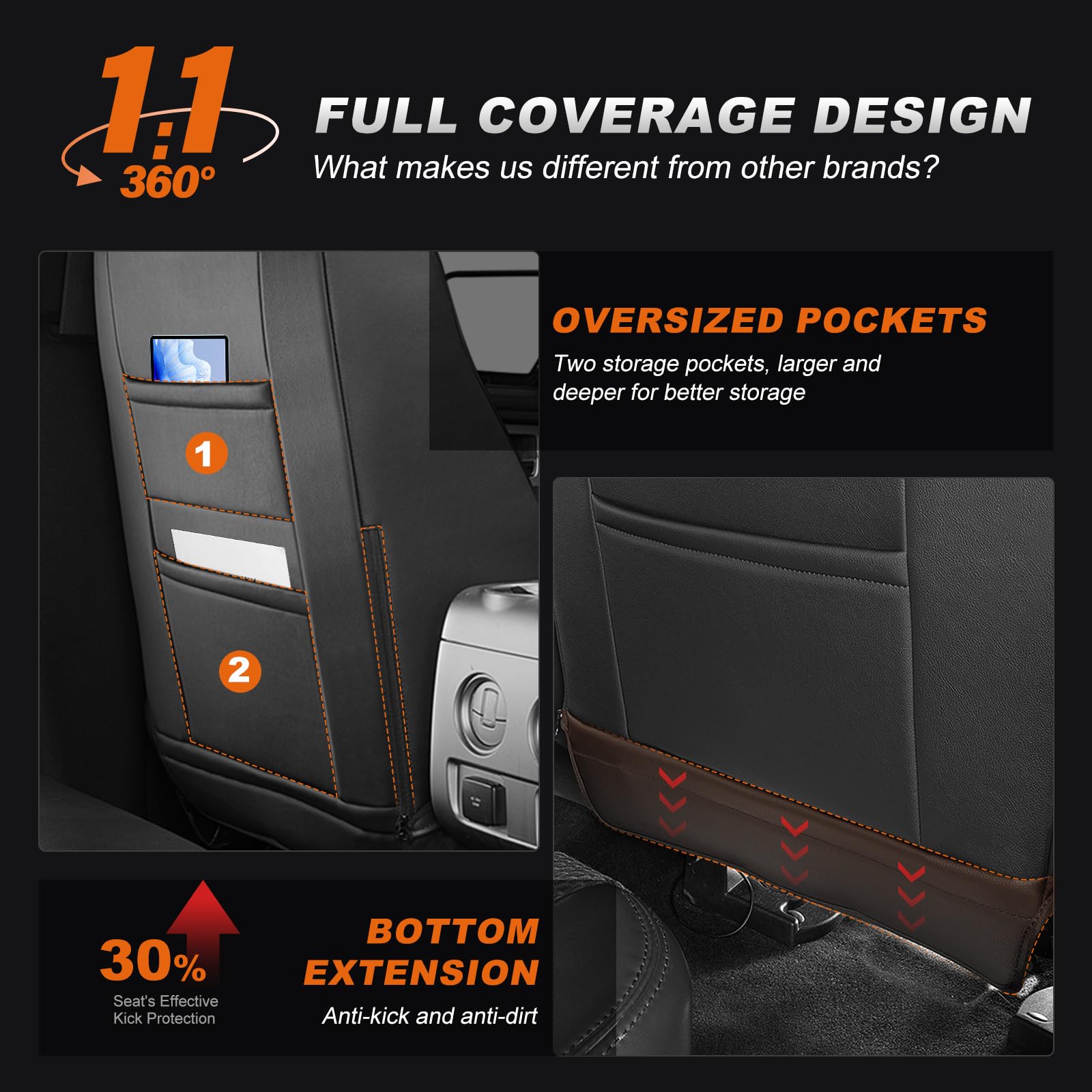 AOMSAZTO Seat Covers for Ram 2500 2019 2020 2021 2022 2023 2024 2025 2026 Custom Fit Car Seat — view 5