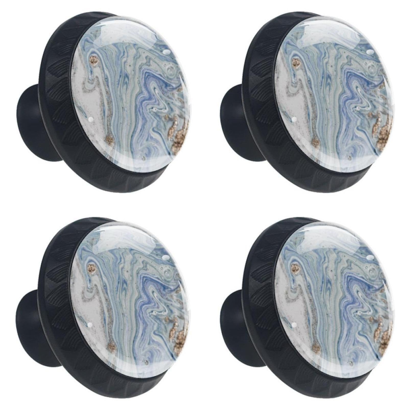 4 Pcs Marble Ombre Simple Art Ink Gray Brown Gold Texture Glass Drawer Knobs Black Dresser Knobs Drawer Pulls Door Knobs Dresser Drawer Wardrobe Cupboard Hardware Furniture