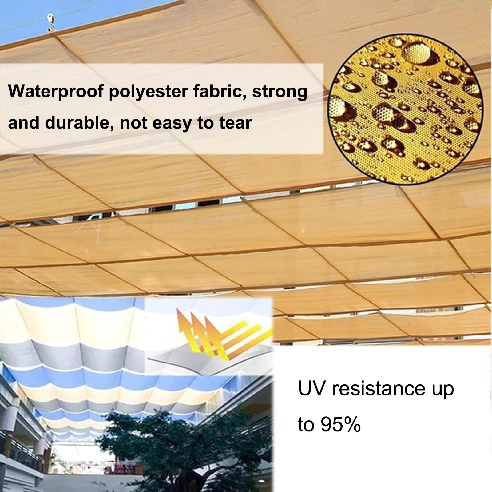 XANAYXWJ Copertura per da Sole Esterna Rettangolare Impermeabile per da Sole a Vela per Cortile, Patio, Prato - Riparo Resistente ai Raggi UV (4x7m)