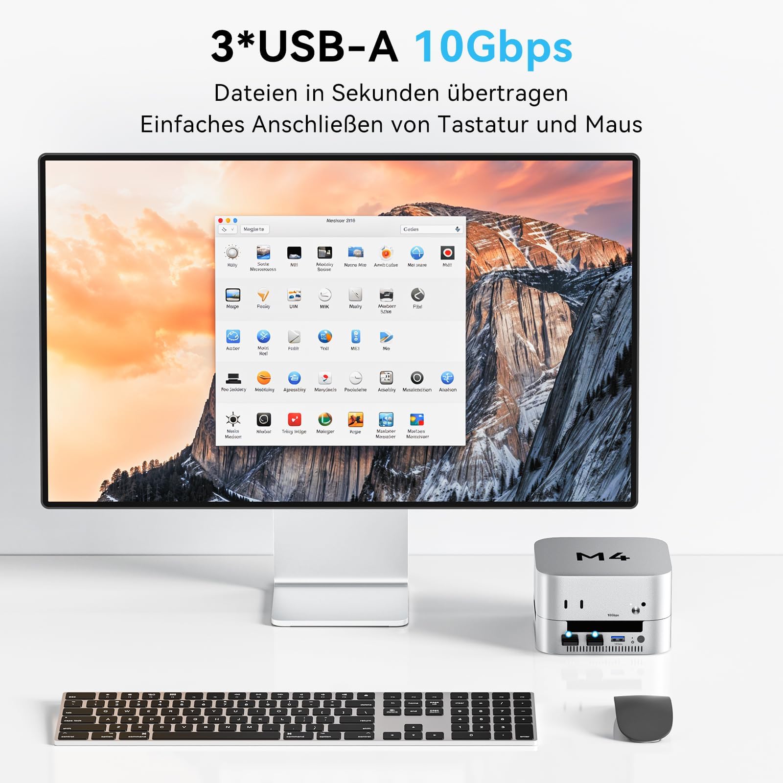 ACASIS 40Gbps Mac mini M4 Docking Station con Dual-Bay SSD Case M.2 NVME | Hub USB C 2 x DP 4K60Hz, 3x USB-A 10Gbps, PD 30W, SD/TF 4.0, Doppia Ventola, Alluminio, per M4/M4 Pro