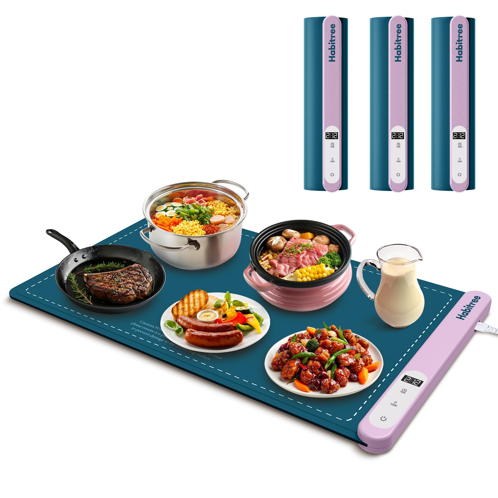 Tapis chauffant en silicone pour buffet et chauffe-plat portable enroulable