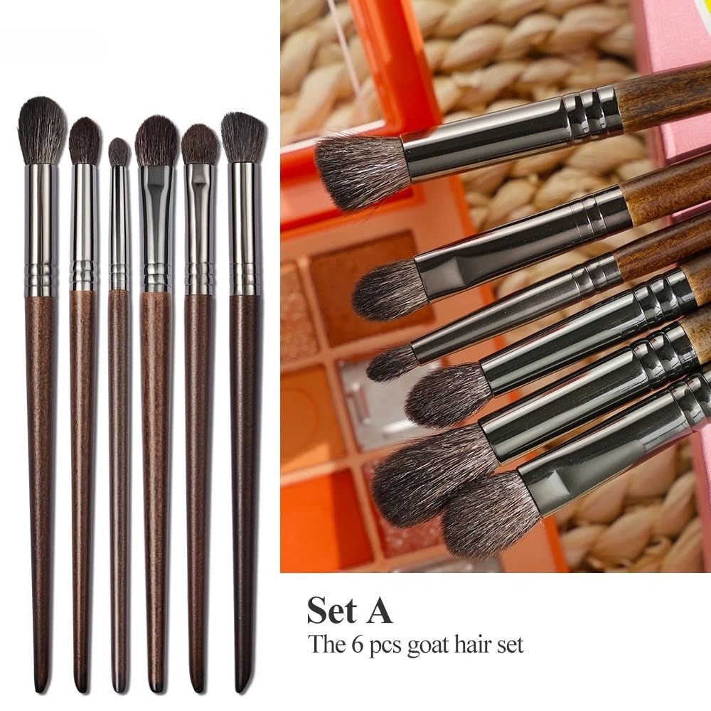 Set di pennelli per trucco in capelli di capra naturali, kit professionale brocha maquillaje pedzle do makijazu sfumatura pennello shader (24 pezzi n18n31)