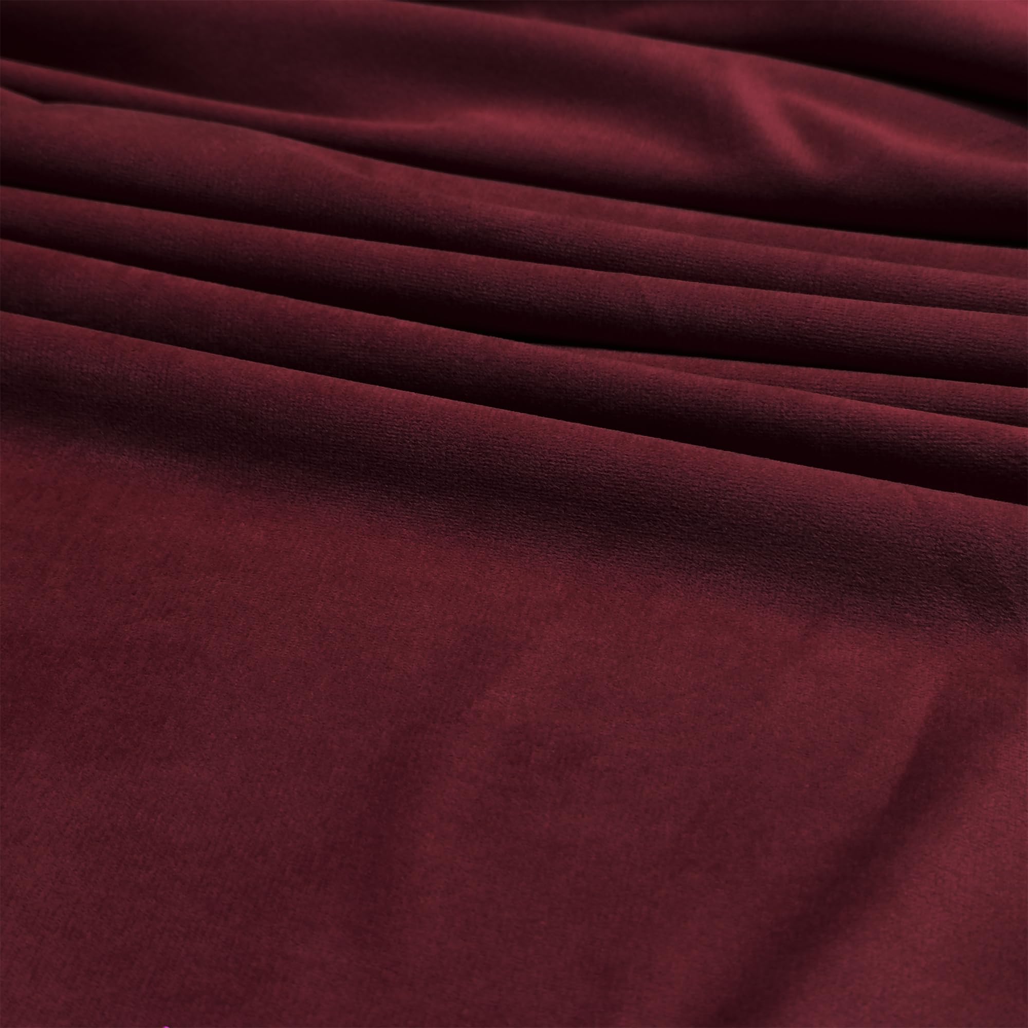 Luxury Velvet Upholstery Fabric – Soft Sheen 100% Polyester, 225 GSM Knitted Backed – Burgundy – Half a Metre (50cm x 148cm)