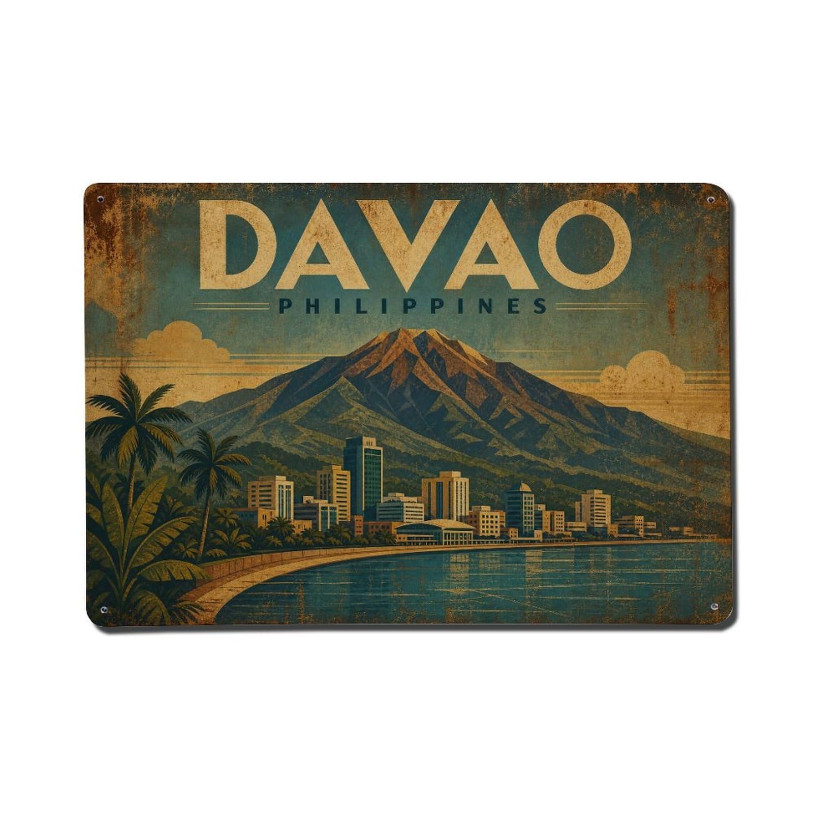 Metal Tin Sign Travel Retro Philippines Davao