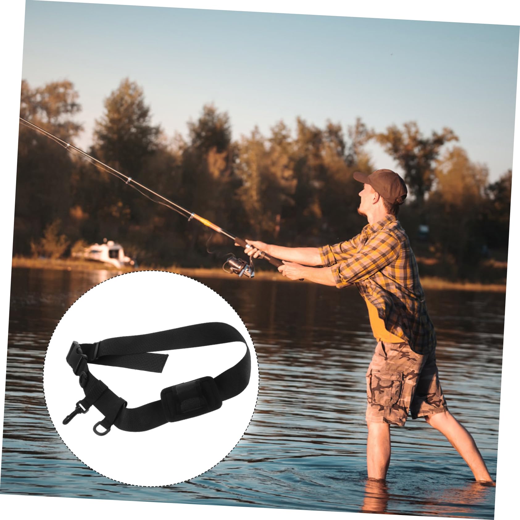 GOOHOCHY Fishing Rod Sleeve Fishing Rod Holder Belt Comfort Fit Hiking Accessory