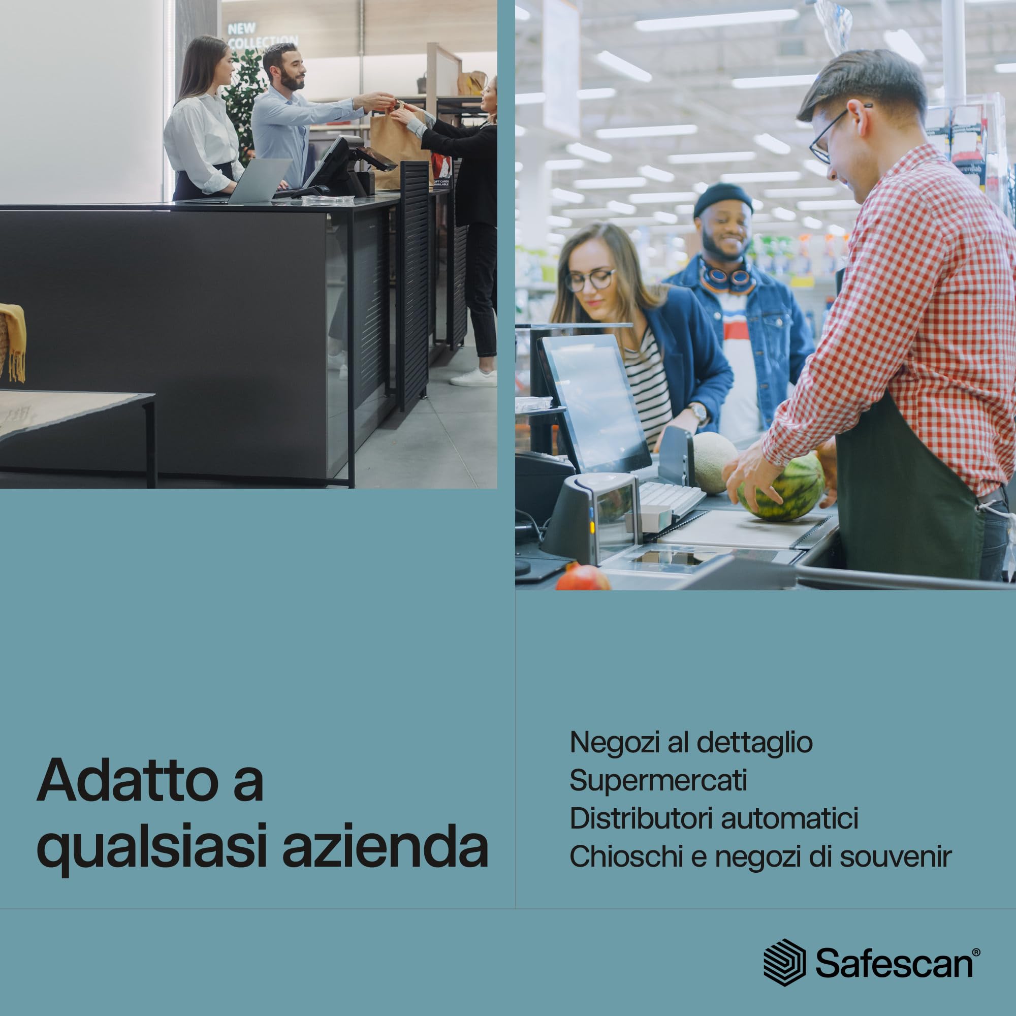 Contamonete Safescan 1250 EUR che conta e smista velocemente le monete euro miste, Contamonete che smista le monete per taglio, Contamonete per il conteggio continuo delle monete