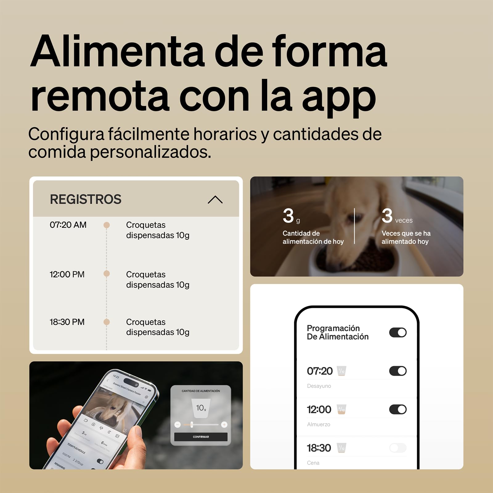 PETLIBRO Comedero Gato Automatico 5G WiFi con Cámara 1080P, 5L Dispensador Comida Gatos/Perros con Visión Nocturna y App, Detección de Movimiento, Cuenco de Acero Inoxidable, Blanco